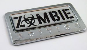 Zombie Edition 3D  Chrome Auto Emblem
