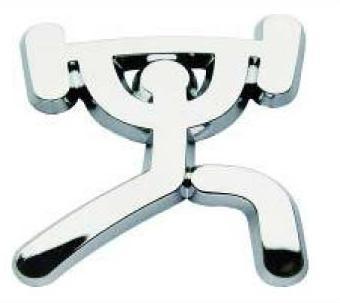 Weight Lifter Chrome Auto Emblem