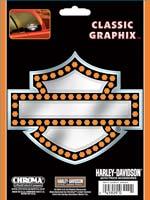 Harley Davidson Shield Orange Bling Decal