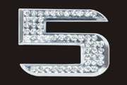 Chrome Number Style Crystal - 5