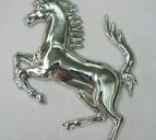 Stallion Horse Chrome Auto Emblem Facing LEFT