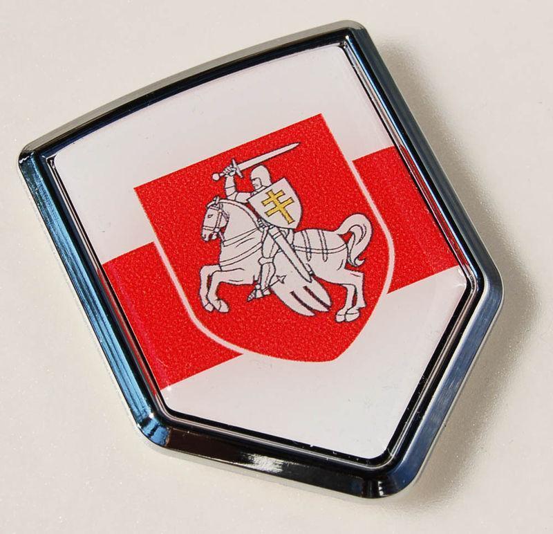 Belarus Belarussia Flag Crest Chrome Emblem Decal Sticker