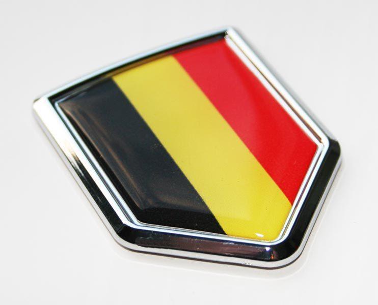 Belgium Flag Decal Crest 3D Chrome Emblem Sticker
