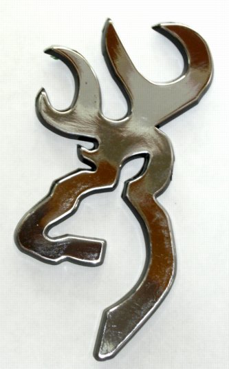 Deer Head Outline Chrome Emblem