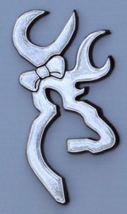 20 Deer Head with Bow Chrome Emblems