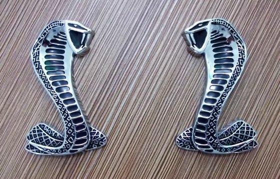 Cobra Chrome Emblems - PAIR