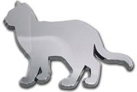 Cat Walking Chrome Car Emblem