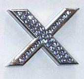 Crystal Chrome Letters BLUE - X