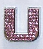 Crystal Chrome Letters PINK - U