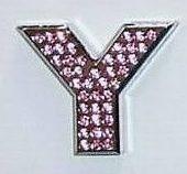 Crystal Chrome Letters PINK - Y