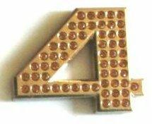 Crystal Chrome Numbers GOLD - 4