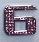 Crystal Chrome Number PINK - 6