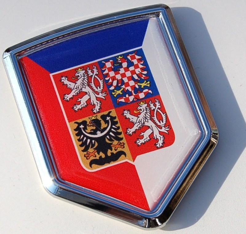 Czech Republic Decal Flag Crest Chrome Emblem Sticker