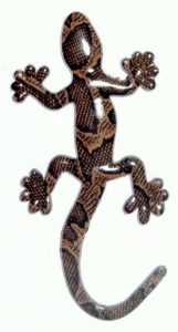 20 Gecko Solid Metal Brown Pattern Emblems