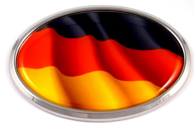 German Wave Flag Oval 3D Chrome Emblem