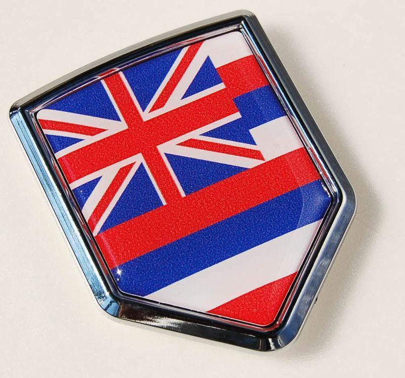 Hawaii Flag Hawaiian Crest Chrome Emblem Decal Sticker