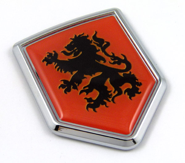 Holland Flag Crest 3D Adhesive Chrome Auto Emblem