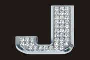 Chrome Letter Style Crystal - J