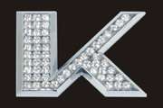 Chrome Letter Style Crystal - K