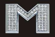 Chrome Letter Style Crystal - M