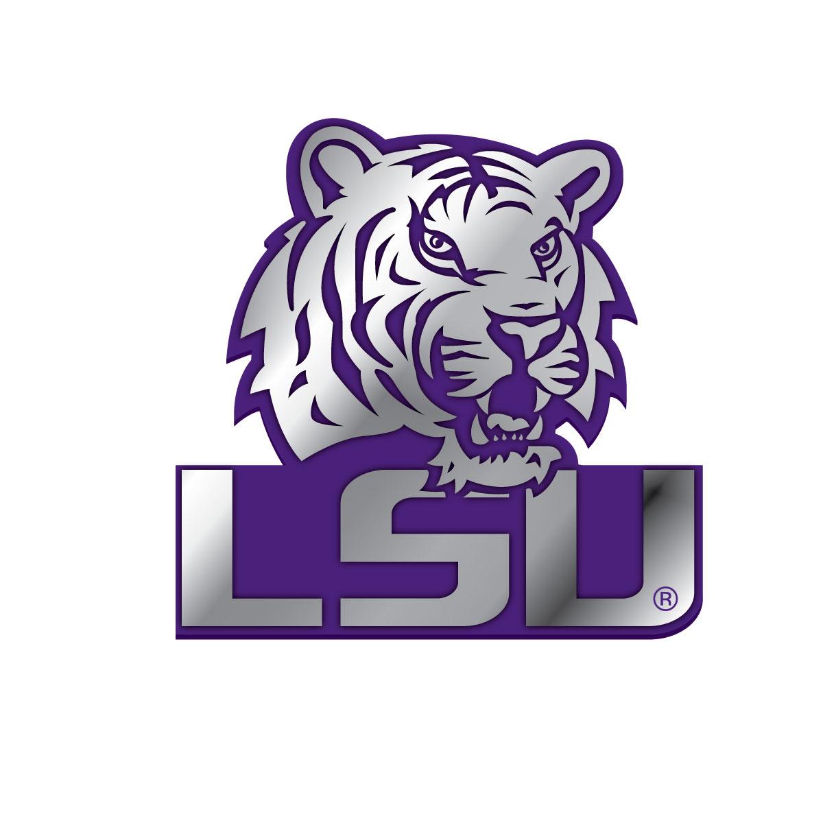 LSU Tigers Solid Metal Color Chrome Emblem