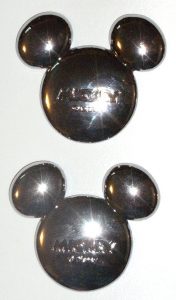 20 Mickey Ears Solid Metal Emblems PAIR