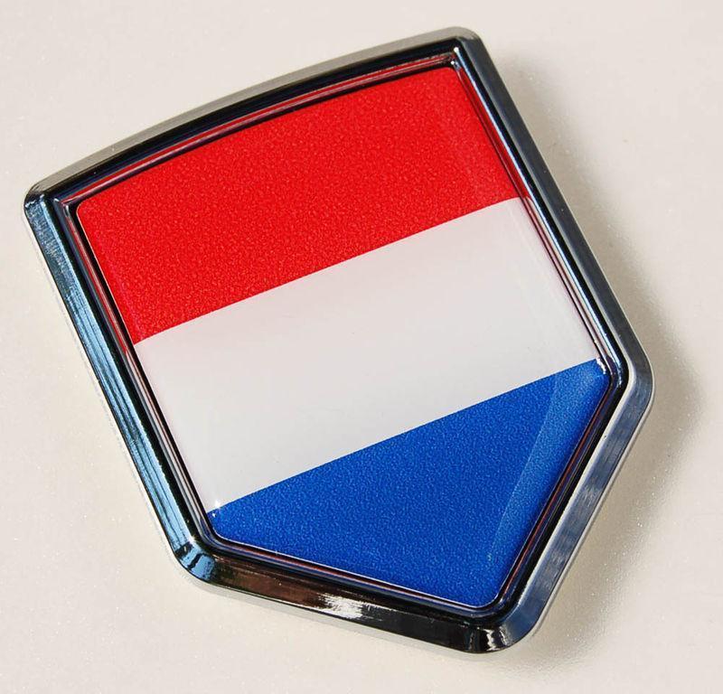 Netherlands Flag Crest Chrome Emblem Decal Sticker