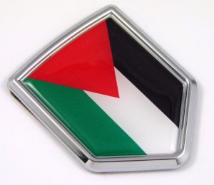 Palestine 3D Chrome Flag Crest Emblem Car Decal