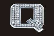 Chrome Letter Style Crystal - Q