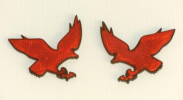 Reflective EAGLE Red Emblems PAIR
