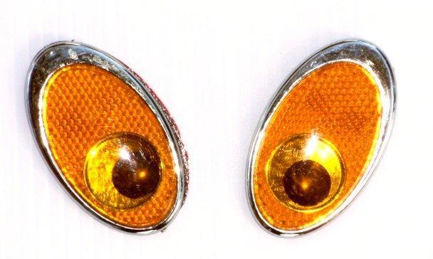 Reflective EYES Amber Emblems PAIR