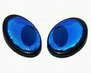 Reflective EYES Blue Emblems PAIR