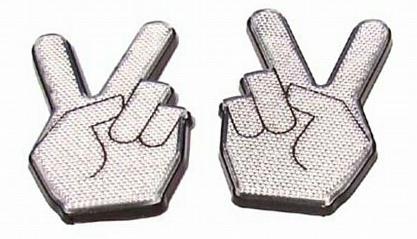 Reflective PEACE Hands Emblems PAIR