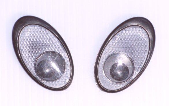 Reflective EYES Silver Emblems PAIR
