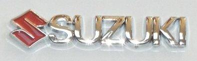 SUZUKI Chrome with Red Emblems - PAIR