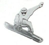Snowboard Chrome Auto Emblem