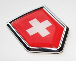 Switzerland Swiss Decal Flag Crest Chrome Emblem Sticker