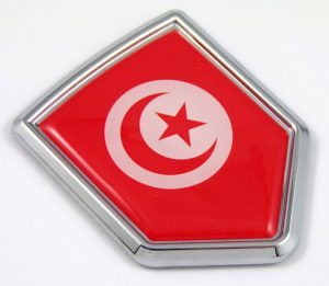 Tunisia 3D Chrome Flag Crest Emblem Car Decal