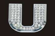Chrome Letter Style Crystal - U