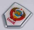 USSR CCCP White 3D flag Chrome Emblem