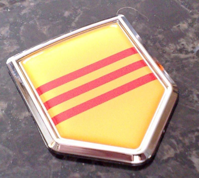 Vietnam Flag Decal Crest Chrome Emblem Sticker