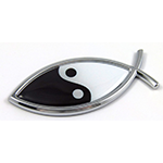 Yin Yang Jesus Fish 3D Adhesive Car Emblem
