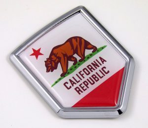 california Flag Chrome Emblem