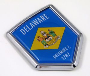 delaware Flag Chrome Emblem