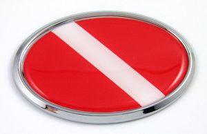 diver oval 3D adhesive chrome car emblem