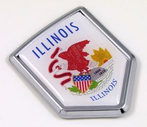 illinois Flag Chrome Emblem