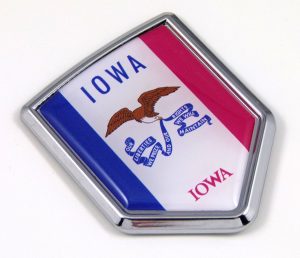 iowa Flag Chrome Emblem
