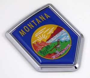 montana Flag Chrome Emblem