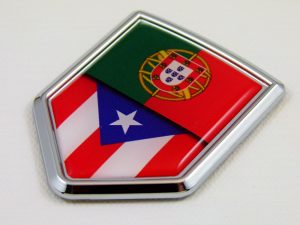 portugal puerto shield split chrome car badge