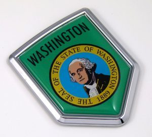 washington Flag Chrome Emblem